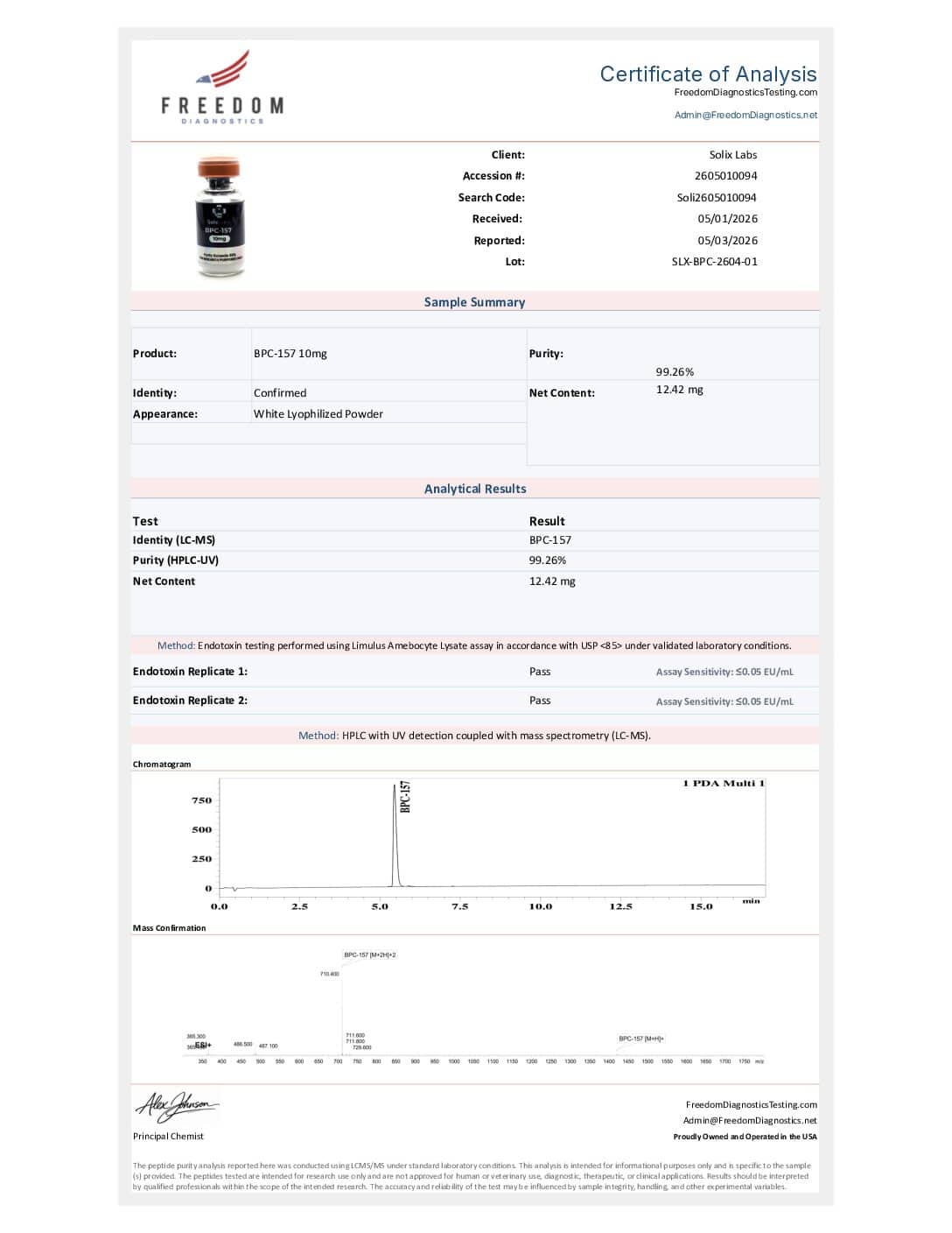 Alternative view of BPC-157 10mg