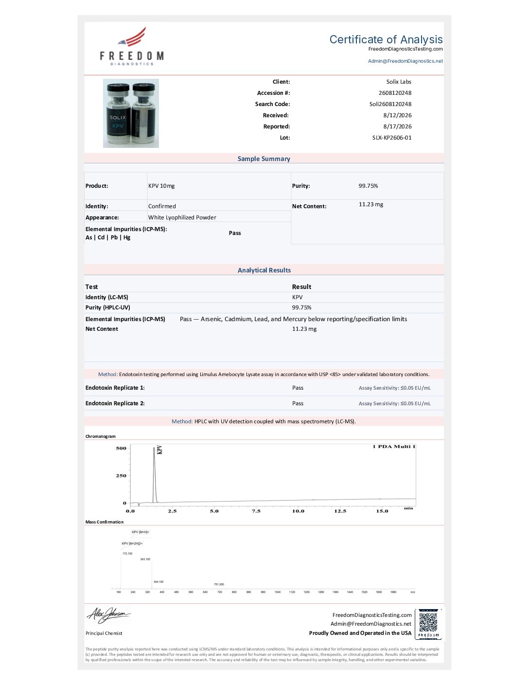 Alternative view of KPV 10mg